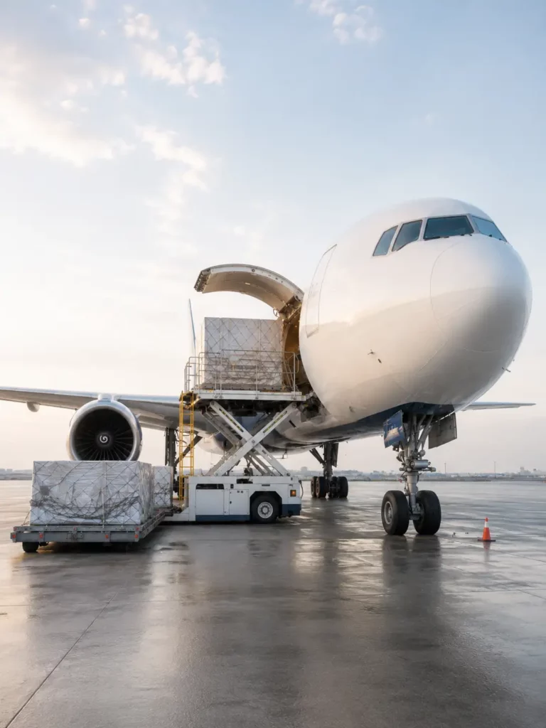 Flugzeug wird beladen